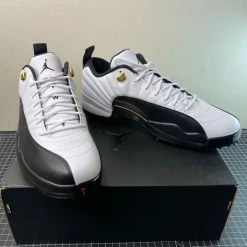 Nike Air Jordan XII 12 Low Golf Taxi White Black Gold DH4120-100 - Size 15 New -Cheap Golf Apparel Store IMG202302250736252285821512564