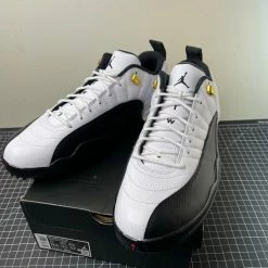 Nike Air Jordan XII 12 Low Golf Taxi White Black Gold Shoes DH4120-100 Size 11 New