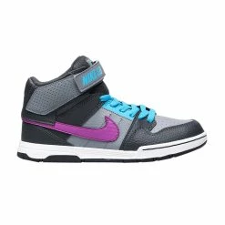 NEW Youth Nike Mogan Mid 2 JR (GS) Athletic Shoes Cool Grey / Purple Sz 11C